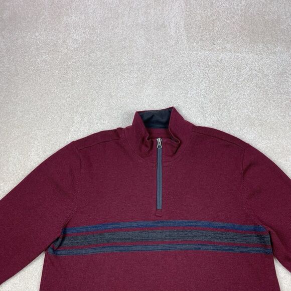 Prana Sweater Men's Large Striped Holberg 1/4 Zip Wool Blend Gorpcore Outdoors - Picture 4 of 12